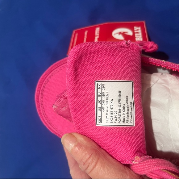 Sparkly sneakers! Billy Footwear, size 4W. Bright pink, glittering pink trim. - Picture 7 of 9